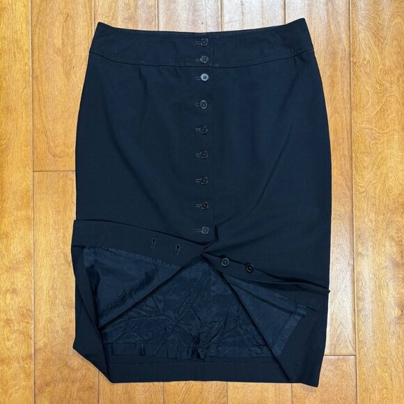 Lauren Ralph Lauren Womens Linen Pencil Skirt Size 8 Button Minimalist Career - Picture 13 of 13